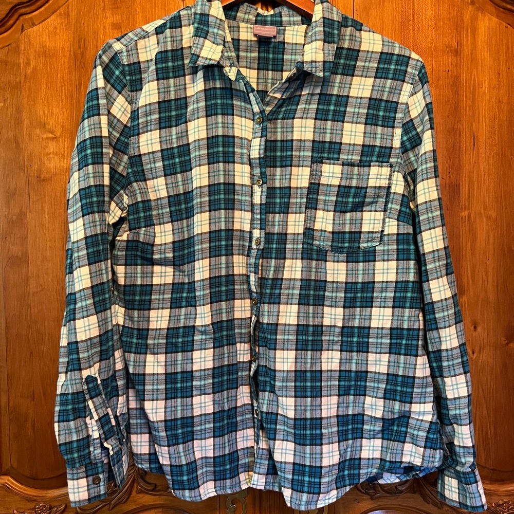 Laura Scott blue flannel